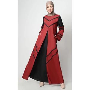 Impression de mode Design personnalisé caftan Abaya deux tons islamique femmes musulmanes femmes élégantes Abayas Logo personnalisé en gros - Product Image 2