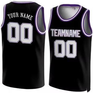 Maillots de basket-ball ensemble personnalisé 100% Polyester séchage rapide respirant grande taille conception Simple imprimé adultes en gros - Product Image 2