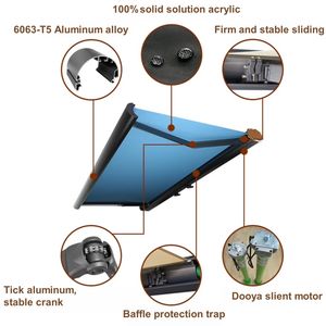 Toldo telescópico retráctil <span class=keywords><strong>para</strong></span> colgar en la pared o en el techo con luz LED <span class=keywords><strong>de</strong></span> control remoto y Sensor <span class=keywords><strong>de</strong></span> viento inteligente <span class=keywords><strong>para</strong></span> uso doméstico - Product Image 3