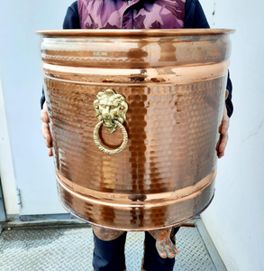 Pots et jardinières de jardin en gros, jardinière ronde en fer, couleur cuivre doré, grande taille, pot à fleurs pour la maison et le jardin - Product Image 2