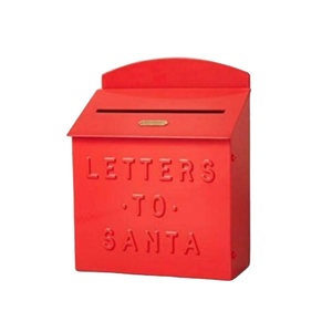 Galvanized Wall Mounted Letter Box Creative Designer Wholesale Post Box Mailbox Red Color Powder Coated Document Newspaper Drop