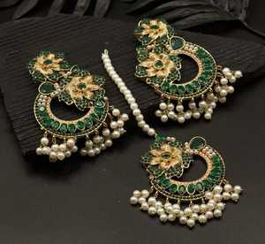 Antique Design Bridal Wedding Fashion New style Fabulous <b>Earrings</b> Ladies <b>jhumka</b> Punjabi Engagement wedding Jewellery - Product Image 3