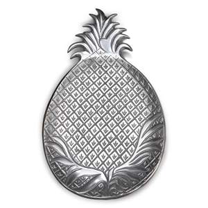 Bandeja de Piña Art Deco Plateada con Asa, Elegante Bandeja para Servir y Decorar para el Hogar, Bodas y Cenas de Aniversario - Product Image 1