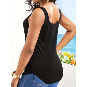 Blusa de viscosa con tiras y detalle cruzado en la parte delantera para mujer, 33405 - Product Image 5