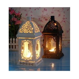 New Design Black Color Metal Ramadan <b>Lantern</b> <b>Set</b> Of 2 Different Size Moroccan Hanging <b>Lantern</b> For Hot Sale - Product Image 3