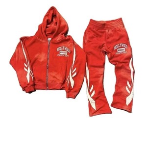 ชุดวอร์มสองชิ้นสำหรับผู้ชายชุดวอร์มขาบานแบบรูดซิปปักโลโก้ได้ตามต้องการ - Product Image 6