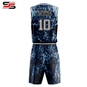 Nouvelle arrivée, uniforme de basket-ball imprimé, dernier design, uniforme de basket-ball personnalisé, uniforme de basket-ball 100% polyester - Product Image 6