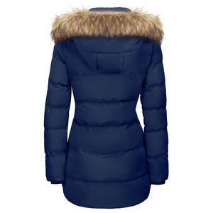 Breathable Unique Quilting Long Puffy Satin Bomber <b>Puffer</b> Jacket <b>Women</b> <b>Coat</b> Custom Down Slim Winter Pocket <b>Puffer</b> Padded <b>Coat</b> - Product Image 2