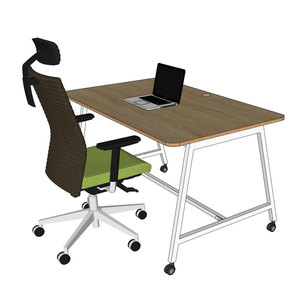 Escritorio de Oficina Moderno y Minimalista de 140x80cm, Madera Contrachapada con Patas de Hierro, Sistema FOS FOS004 - Product Image 2