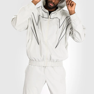 Conjunto Deportivo Personalizado de Dos Piezas para Hombre, Chaqueta y Pantalones Cortavientos con Cremallera, de Poliéster y Algodón, para Invierno - Product Image 3