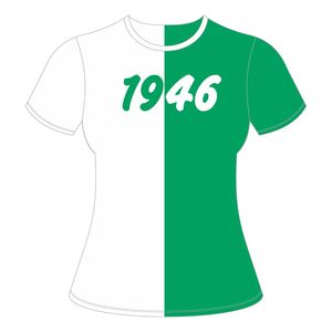 I link incorporavano 1946 T-Shirt in cotone metà e metà ciniglia ricamo nero abbigliamento civico e professionale per l'organizzazione - Product Image 2