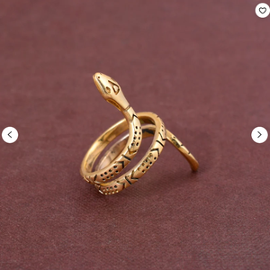 Gothic <b>Snake</b> Brass Wrap 18k <b>Gold</b> Plated Serpent Open Wholesale <b>Ring</b> for women - Product Image 3