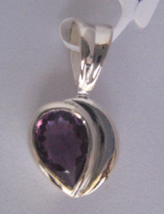 Pendentif en Améthyste Naturelle Fait Main pour Femme, Monture en Argent Sterling 925, Or Rose Platine, Motif Dessin Animé, Pierres Précieuses Shah - Product Image 1