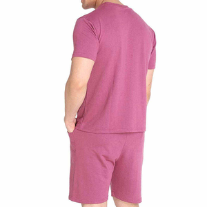 100% conjuntos cortos de algodón orgánico para hombre, traje de jogging, conjunto de verano a la moda OEM - Product Image 5