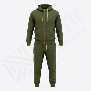 Conjunto Deportivo de Invierno para Hombre, con Capucha y Logotipo Personalizado, Estilo Casual, Holgado, de Algodón y Felpa, para Gimnasio, Fitness y Deportes, Dos Piezas - Product Image 1