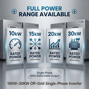 Top Rated High Efficiency 10kw 20kw 30kw Off <b>Grid</b> Single Phase Inverter Pure Sine Wave Low Frequency with LCD Touch Screen - Product Image 2