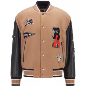 Chaqueta Universitaria Ligera Personalizada para Hombre, Mangas de Cuero, Chaqueta de Invierno de Alta Calidad, Estilo Letterman para Exteriores - Product Image 1