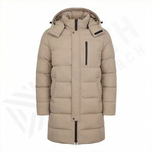 Chaqueta Larga Acolchada con Capucha, Parka, Abrigo para Hombre, Unisex, Grueso, Cortavientos, Aislante, Elegante, Ropa de Calle, Invierno, Térmica - Product Image 1