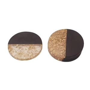 Antique frais naturel en bois et métal incrustation Design Unique forme ronde tasse sous-verres en verre pour une utilisation dessus de table prix bon marché produit - Product Image 2