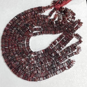 Cuentas Heishi cuadradas de granate rojo, piedras preciosas naturales de 5MM, Centro de hebra larga de 14 pulgadas perforado para la fabricación de joyas - Product Image 4