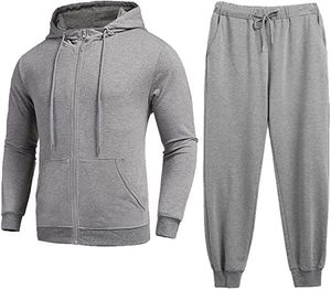 Suprex Enterprises Men's <b>Winter</b> Tracksuit Casual Long Sleeve Athletic Sweat Suit Two-Piece Set Jogging Suits 100% Cotton - Product Image 2