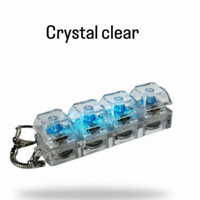 Customizable 4 Key Keyboard Keycap Keychain Fidget Toy Silicone Clear Durable Switch Press Stress Relief LED Custom Logo Unisex