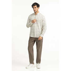 Chemises décontractées pour hommes 100 % coton, fermeture double boutonnage, tissus en flanelle satinée, coupe classique, gris uni à carreaux, été, ODM - Product Image 4