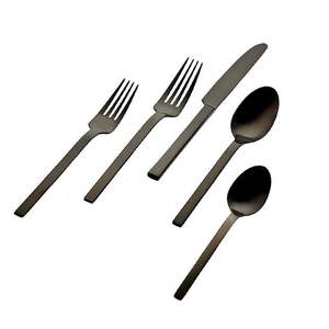 Ensemble de couverts en acier inoxydable dernier cri, 5 pièces, avec couleur argent et noir, pour la cuisine, ensemble de couverts de luxe pour restaurant à prix avantageux - Product Image 5