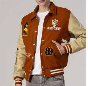Vêtements pour femmes Varsity Jacket Logos brodés Chenille Patches Letterman Vestes Personnalisé Unisexe Porter Piment Patches Veste - Product Image 4