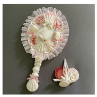 Miroir à main en coquillage naturel Accessoire de coquille unique fait à la main pour la décoration intérieure de la plage de la vanité et les idées de cadeaux Miroir de maquillage Vietnam