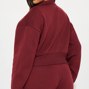 สเวตเตอร์ของผู้หญิงเสื้อครอประบายอากาศได้ดีสีพื้นสีพื้น - Product Image 2