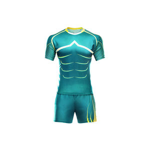 100% polyester respirant Rugby Jersey Logo de l'équipe personnalisée ensembles de vêtements de sport pour adultes hommes antibactérien séchage rapide caractéristiques personnalisées - Product Image 1