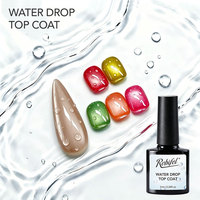 Robifel Gel de finition effet goutte d'eau transparent brillant de haute qualité, sans besoin de peinture, effet 3D naturel, gel de finition A&B pour ongles, à retirer par trempage