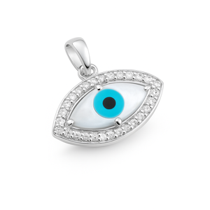 Vente en gros pendentif Evil Eye Cz en argent sterling plaqué rhodium par Rhaya Jewels Bijoux de tous les jours délicats minimalistes - Product Image 5