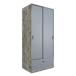 Armoire moderne autoportante en bois de caoutchouc avec portes coulissantes et design convertible et pliable - TQA68036 - Product Image 1
