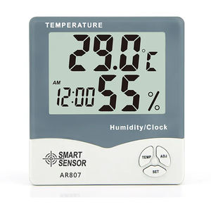 SENSOR INTELIGENTE AR807 Higrômetro Digital Termômetro Medidor de Umidade e Temperatura Estação Meteorológica com Calendário e Alarme - Product Image 1