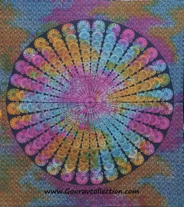 Tapisseries murales décoratives MULTI OLD MOR PANKHI PRINT pour la maison et les cadeaux GC-TPDB-259 - Product Image 1