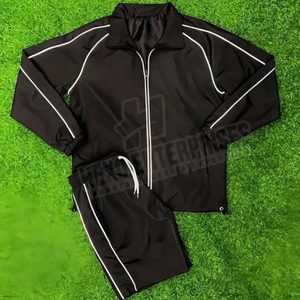 Chándal deportivo de diseño de fábrica, diseño personalizado, pantalones de chándal con cremallera de algodón 100% y conjuntos de chaqueta, chándal para correr - Product Image 4