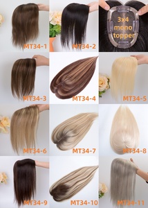 Topper per <span class=keywords><strong>capelli</strong></span> da donna in seta integrale, mini, biondo balayage, pronto per la spedizione, con <span class=keywords><strong>capelli</strong></span> europei vergini <span class=keywords><strong>bianchi</strong></span>, lisci, base mono, densità 130%-160% - Product Image 6