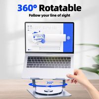 T619G Tablette pliable en gros Tablette de refroidissement pour ordinateur portable avec deux ventilateurs de refroidissement Rotatif RGB Aluminium Support réglable pour ordinateur portable