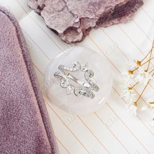 Bracelet de mariage en Moissanite pour femmes, Design personnalisé classique, taille de poire, or incurvé 14 K, bague Moissanite de haute qualité, vente en gros, bijoux - Product Image 2