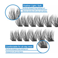 Kit de cils en grappe 3D effet mat faits main DIY, extensions de cils en soie noire naturelle OEM ODM