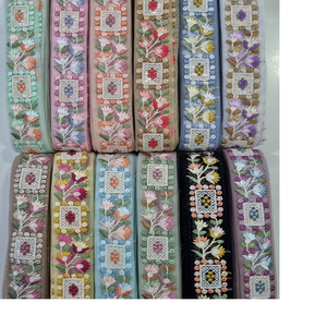 ปักลิ้นและลูกไม้จากเครื่องจักรสั่งทําพิเศษลายดอกไม้และเรขาคณิต และมีสิบสองสีสําหรับชุดแต่งงาน - Product Image 6