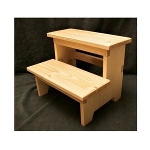 Taburete de Madera Estilo Vintage con Acabado Natural Liso, Perfecto para Cocinas Rústicas, Dormitorios, Armarios y Almacenamiento - Product Image 3