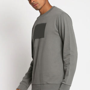 Sudaderas de poliéster personalizadas de talla grande para hombre, precio al por mayor para hombre, sudaderas de mezcla de algodón básicas de Color sólido para hombre a la venta - Product Image 4