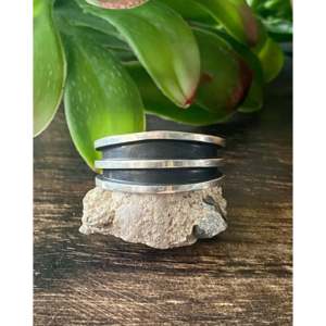 Tom Hawk Men's <b>Ring</b> Sterling <b>Silver</b> Overlay with Rhodium Plating Size 12.5 Everyday Wear Bezel <b>Set</b> Jewelry - Product Image 1