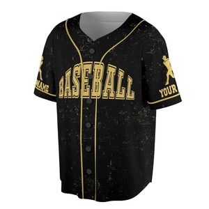Vente en gros de maillots de baseball personnalisés de style urbain pour hommes adultes respirants grande taille imprimés vêtements de softball personnalisés col en V - Product Image 6