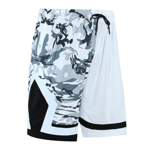 Shorts de basketball légers pour hommes TBF-166, camouflage, tissu respirant en maille, taille élastique, imprimé, été, 100% technique - Product Image 6