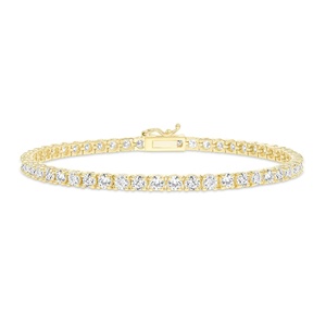 Bracelet tennis en diamants de laboratoire, or massif 14 carats blanc/rose/jaune, 2-10 carats au total, taille brillant rond, bijoux de fiançailles pour femme - Product Image 3