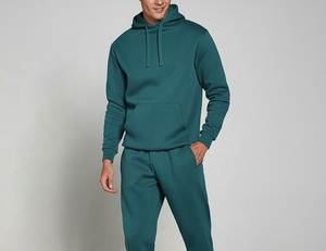 Conjunto de Sudadera con Capucha y Pantalones Deportivos Lisos Personalizados de Invierno, Chándal Regular con Pantalones Acampanados, Traje Deportivo para Correr, Diseño Personalizado para Hombre - Product Image 5
